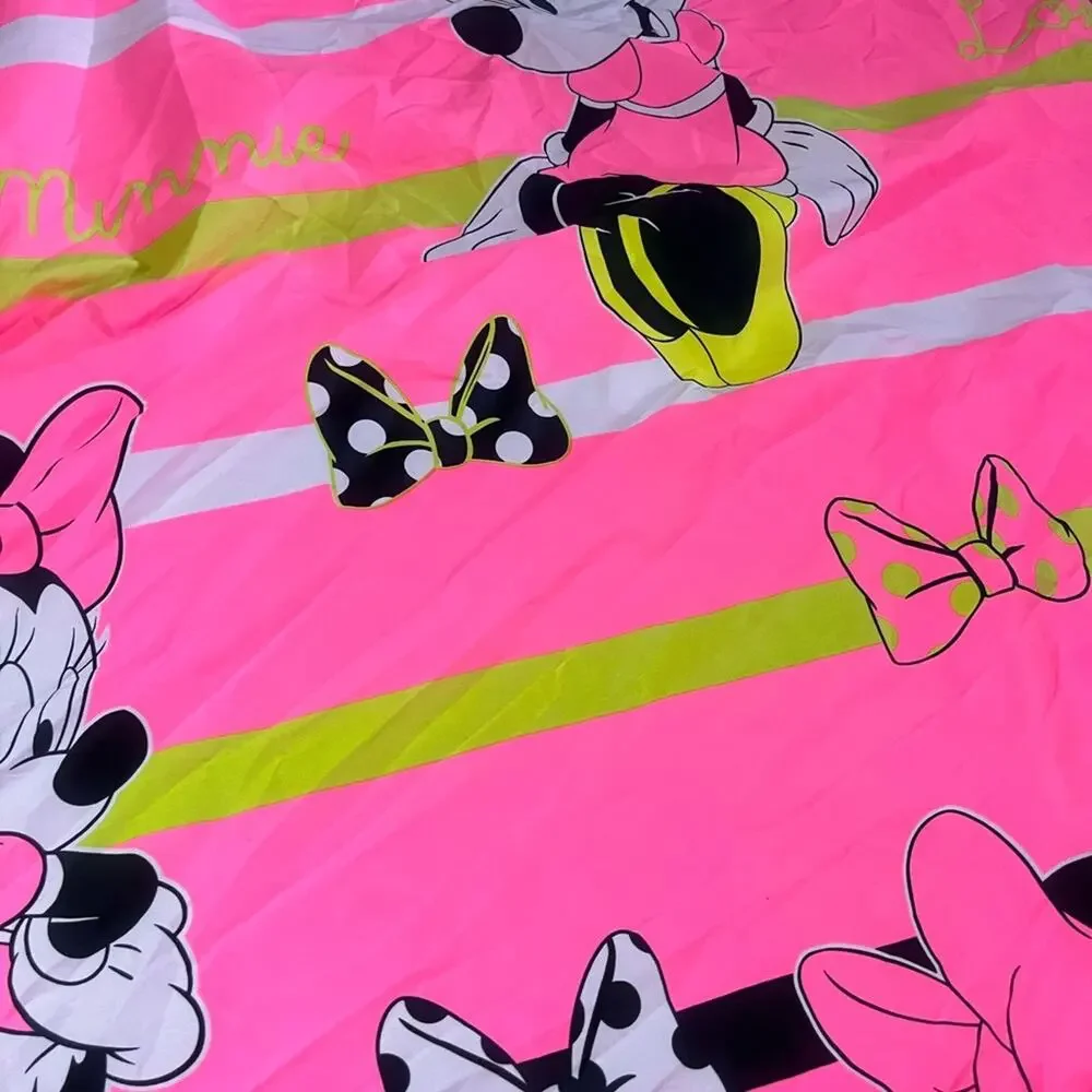 Disney Minnie Mouse microfiber pink shower curtain/bow polka dot curtain hooks